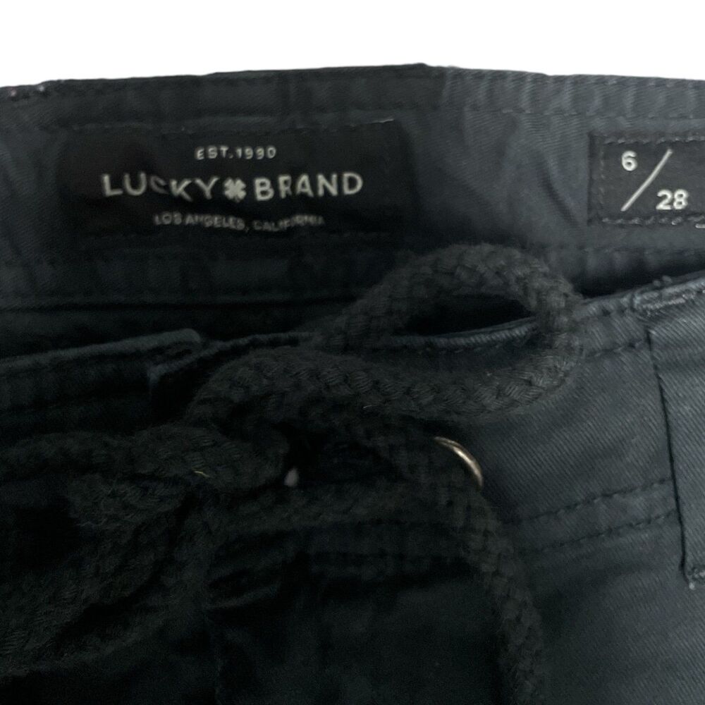 Lucky Brand Black Cargo Goth Grunge Pants Metal Eyelets Size 6/28 - Picture 4 of 7
